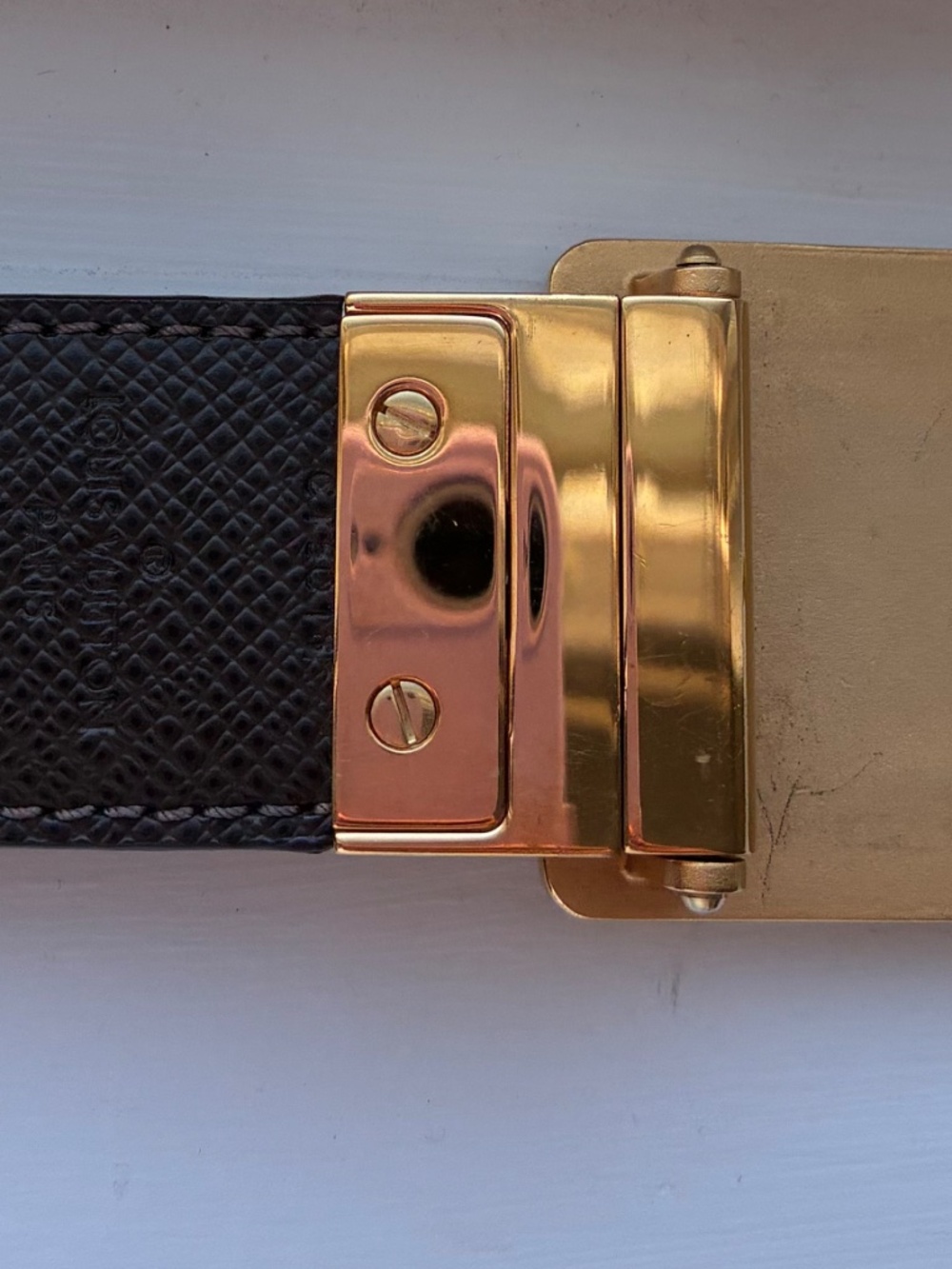RARE Authentic Louis Vuitton Damier Ebene Canvas Inventeur Reversible Belt 100cm - Picture 7 of 10